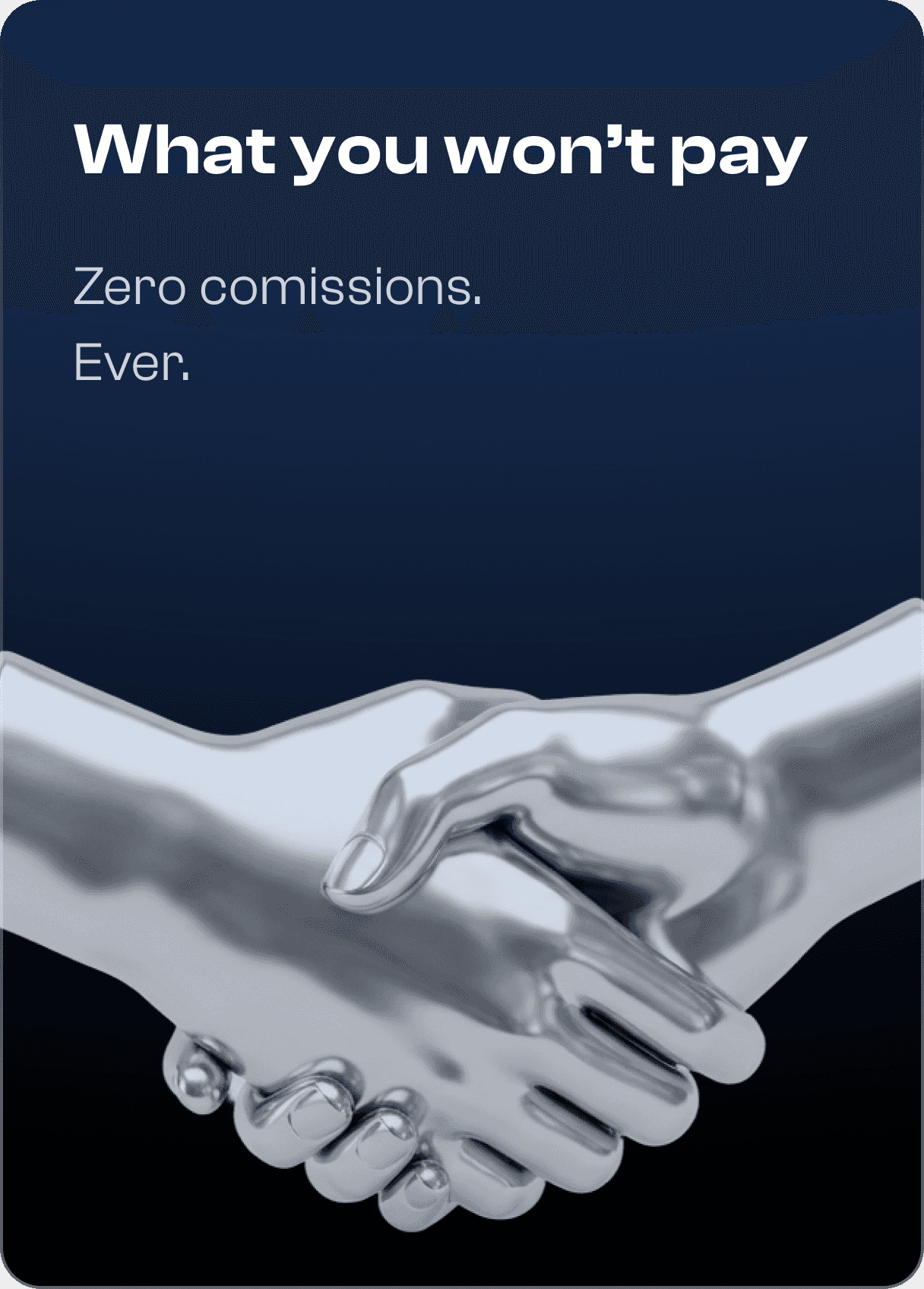 Card explaining what customers will not pay
